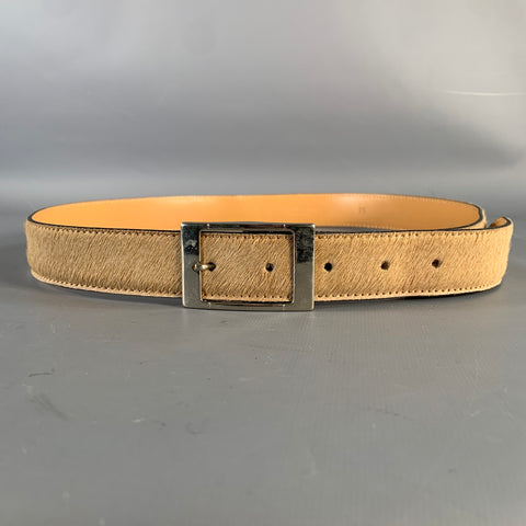 Ceinture Vintage en cuir de poulain beige, taille 34