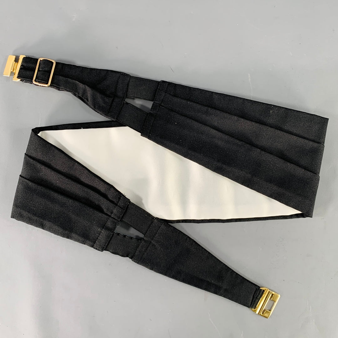 CHARVET Black Silk Grosgrain Cummerbund