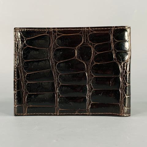 DEVECCHI Brown Alligator Leather Wallet