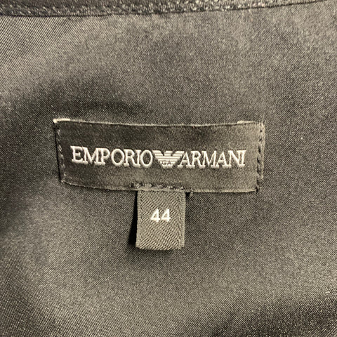 EMPORIO ARMANI Size 8 Black Polyester Blend Sequined V-Neck Dress