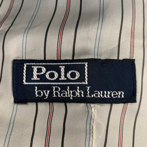 POLO by RALPH LAUREN Size 40 Regular Grey White Checkered Virgin Wool 3 Piece Suit