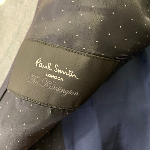 PAUL SMITH Chest Size 42 Regular Grey Slate Wool Notch Lapel 34 32 Suit