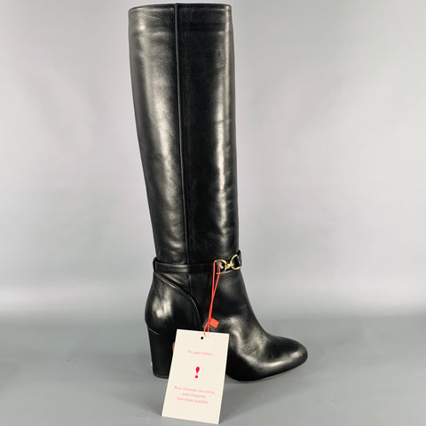 ROUJE Size 7 Black Leather Pull On Boots