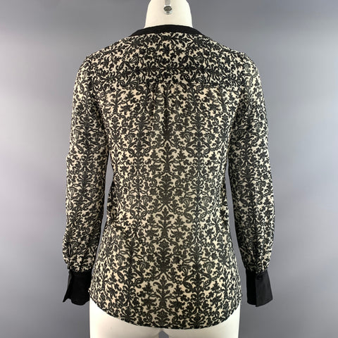 TORY BURCH Size 0 Black Off White Pull On Dress Top