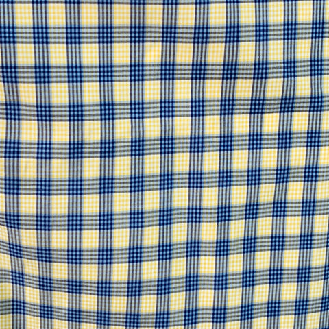 TURNBULL & ASSER Size L Blue Yellow Checkered Cotton Long Sleeve Shirt