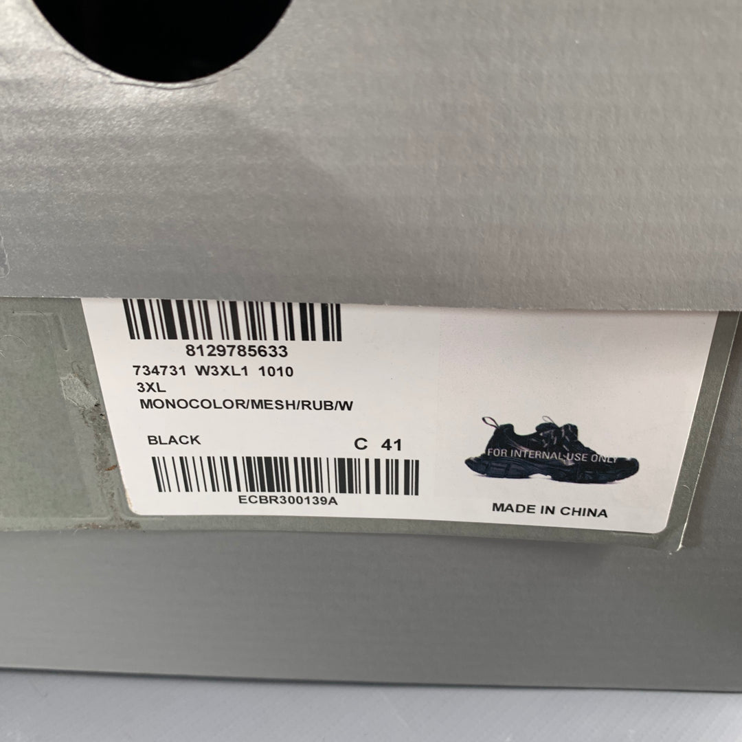 BALENCIAGA Size 8 3XL Black Mesh Polyurethane Low Top Sneakers