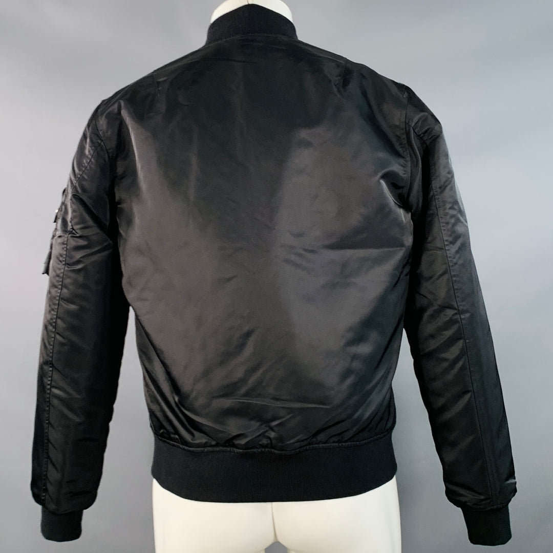 JOHN ELLIOTT Bogota II Size S Black Nylon Zip Up Bomber Jacket
