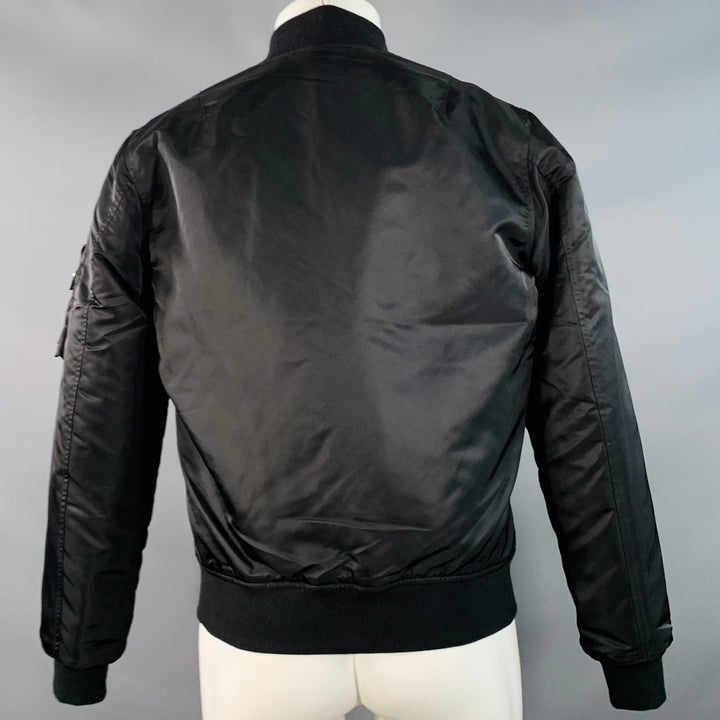 JOHN ELLIOTT Bogota II Size S Black Nylon Zip Up Bomber Jacket