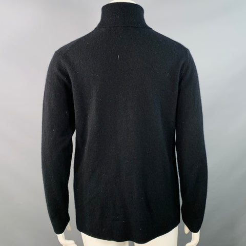 NEIMAN MARCUS Size XL Black Cashmere Knit Turtleneck Pullover