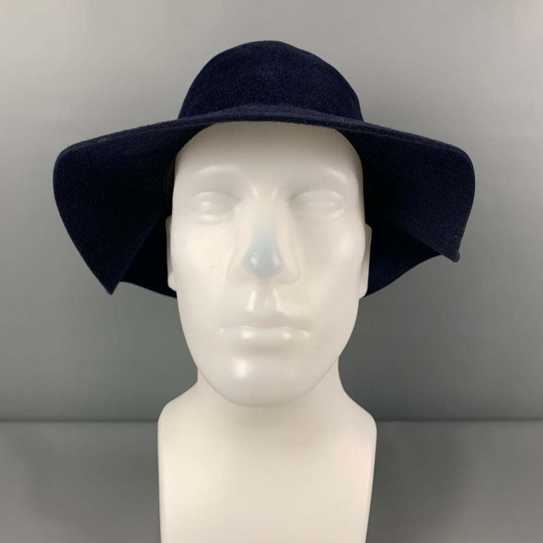 BURBERRY PRORSUM Spring 2015 Size L Navy Blue Rabbit Felt Hats