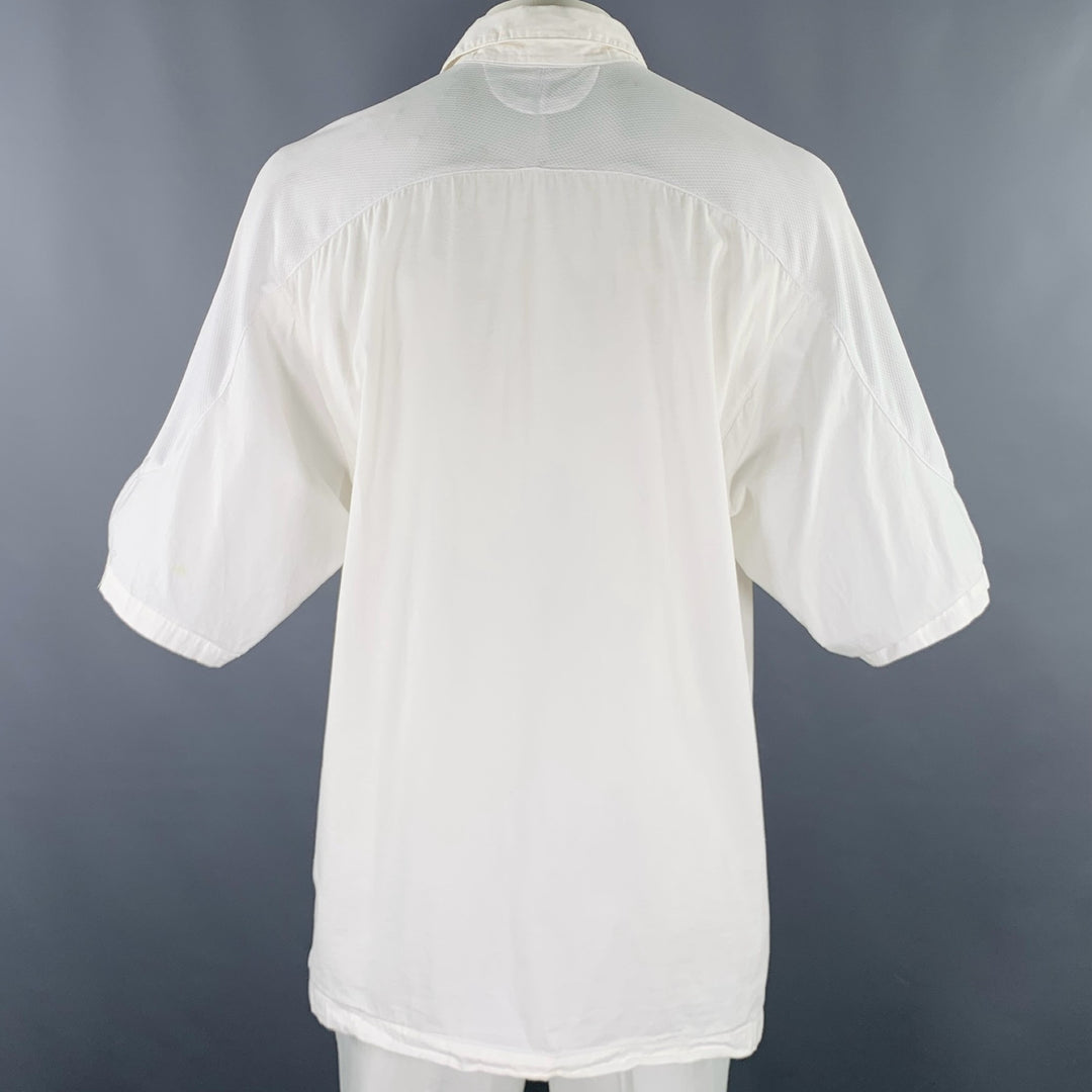 D.GNAK by KANG D. One Size White Mixed Fabrics Oversized Long Sleeve Shirt