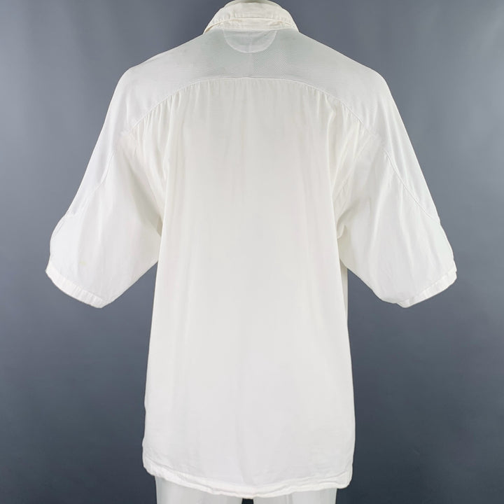 D.GNAK by KANG D. One Size White Mixed Fabrics Oversized Long Sleeve Shirt