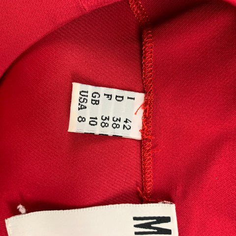 MOSCHINO COUTURE Taille 8 Blouse sans manches en rayonne en acétate rouge