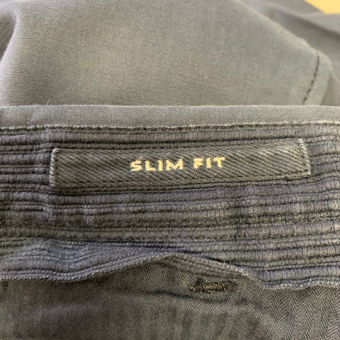 INCOTEX Size 32 Navy Slim Casual Pants