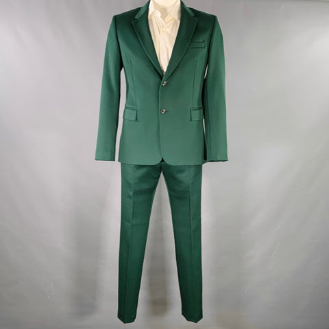 AMI by ALEXANDRE MATTIUSSI Size 42 Green Wool Twill Notch Lapel Suit