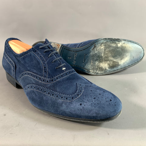 PAUL SMITH Size 6 Blue 568507 Suede Wingtip Lace Up Shoes