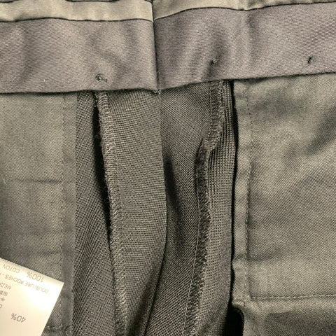 GIVENCHY Size 32 Black Wool Tapered Zip Fly Dress Pants
