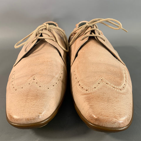 PAUL SMITH Size 10 Beige Cream 5143/LAN Faded Leather Oxford Lace Up Shoes