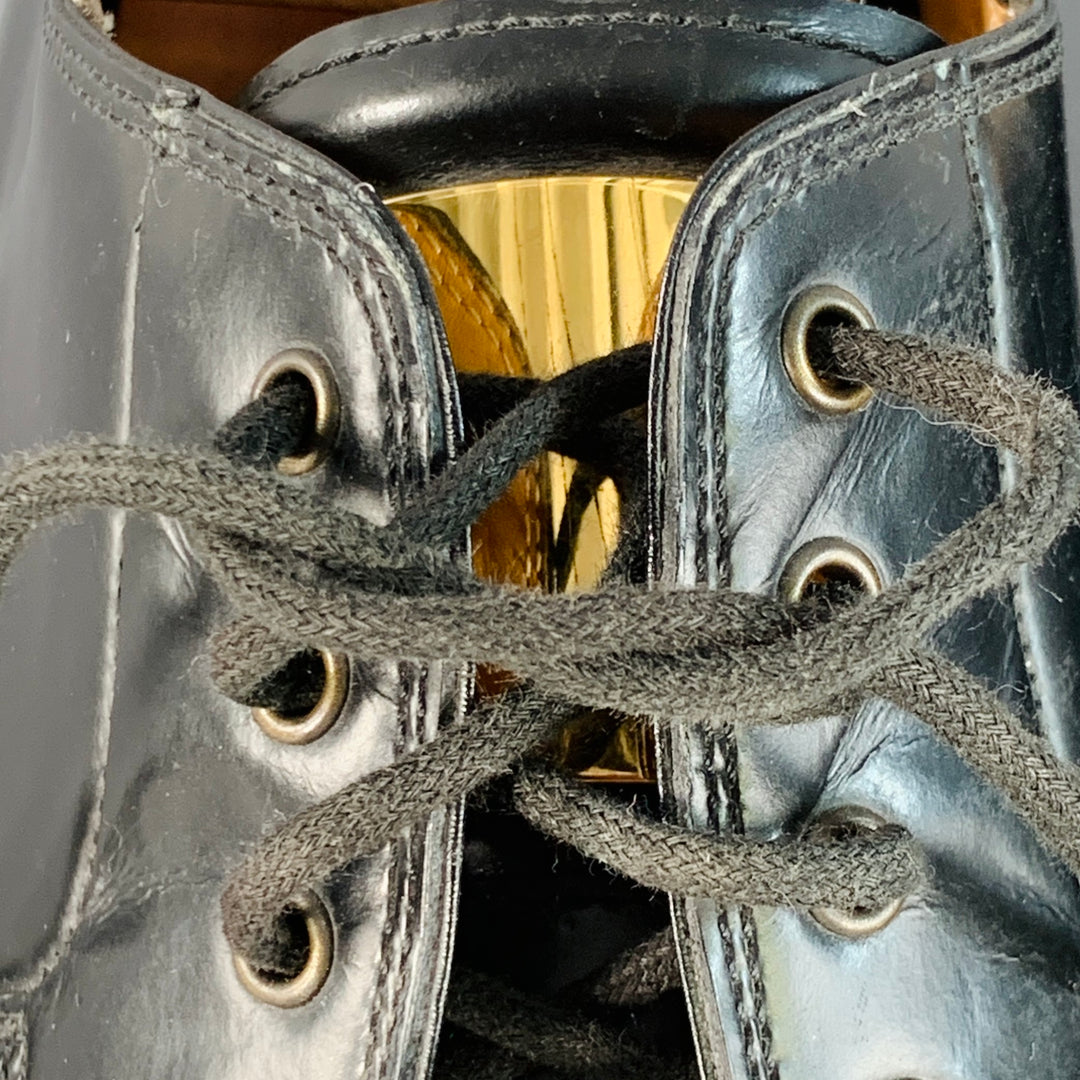 MARC JACOBS Size 8 Black Gold Leather Derby Lace-Up Shoes