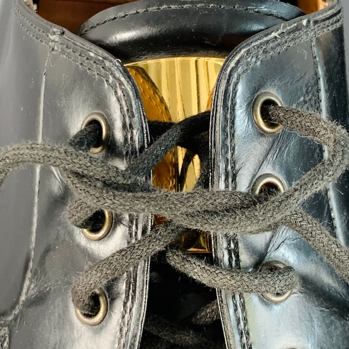 MARC JACOBS Size 8 Black Gold Leather Derby Lace-Up Shoes