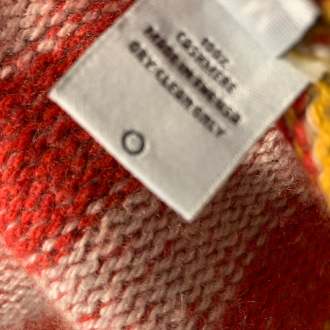 THE ELDER STATESMAN Size M Orange Yellow & Blue Stripe Cashmere Cardigan