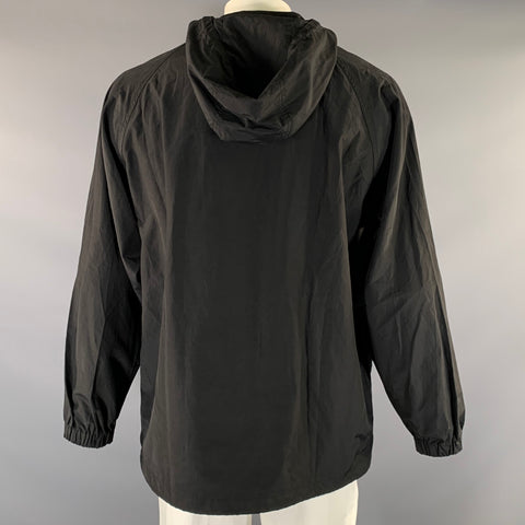 SNOW PEAK Size L Black Cotton & Nylon Anorak Pullover