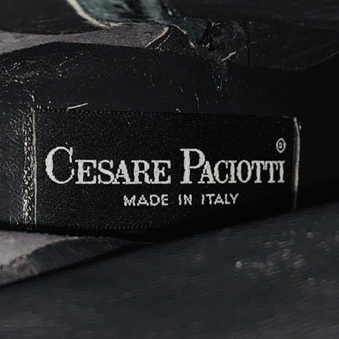 PACIOTTI Size 8 Black Leather Croc Embossed Side Zipper Boots