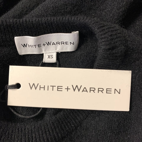 WHITE + WARREN Size XS Black Cashmere Blend Knit Pullover Womens
