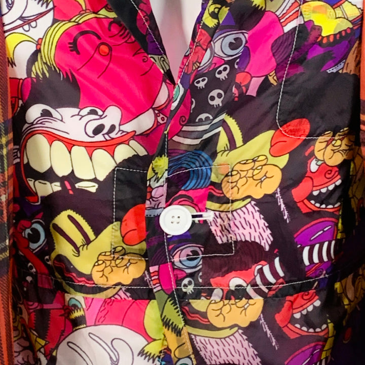 COMME des GARCONS HOMME PLUS SS14 Size S Multi Color Polyester Layered Notch Lapel Jacket