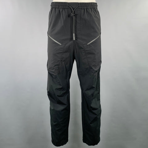 Pantalon décontracté VOLLEBAK Taille XL en laine mélangée noire avec taille élastique