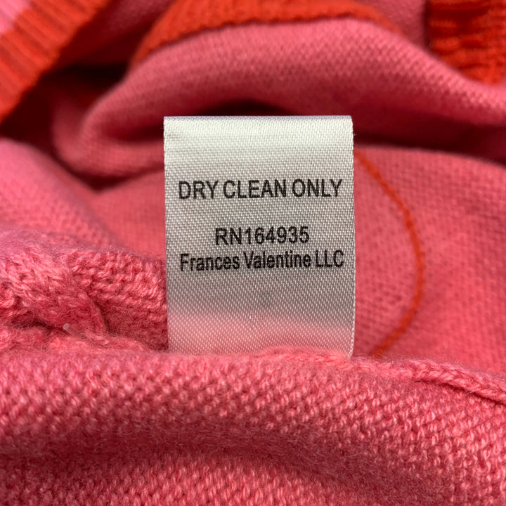 FRANCES VALENTINE Size XS Pink Orange Wool Blend Knitted Cardigan