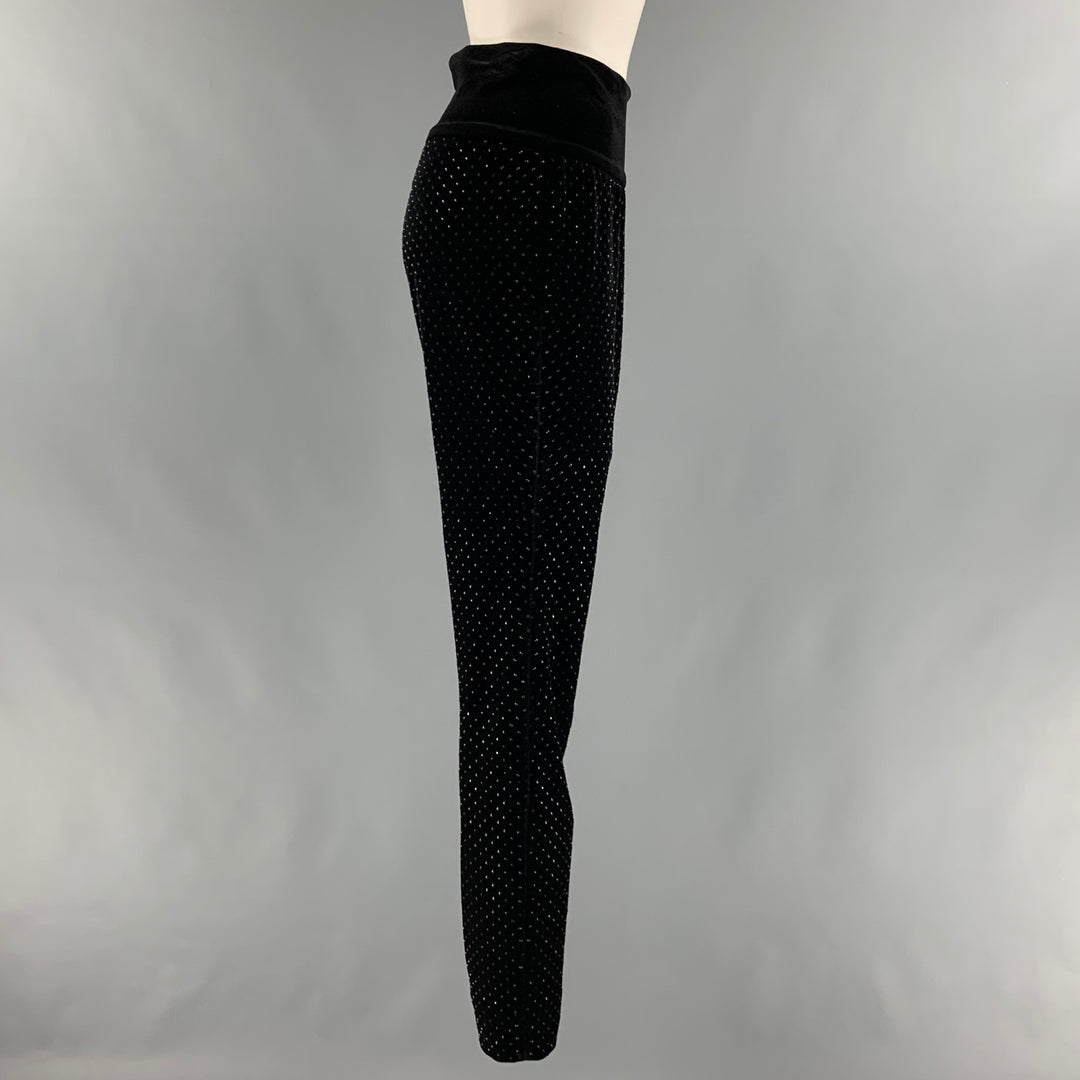 AKRIS Size 10 Black Polyester Beaded Dress Pants