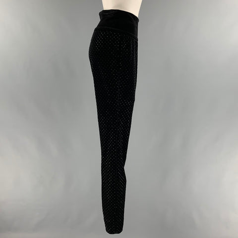 AKRIS Size 10 Black Polyester Beaded Dress Pants