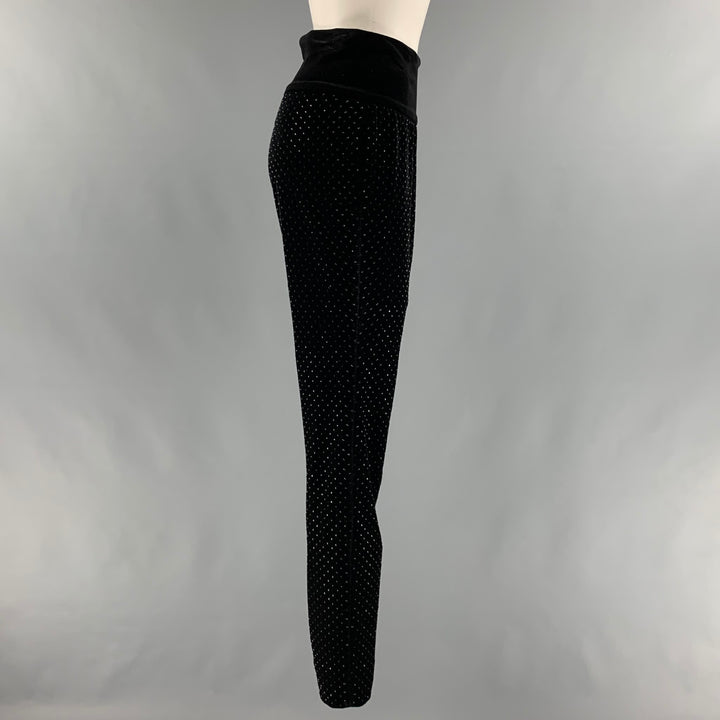 AKRIS Size 10 Black Polyester Beaded Dress Pants