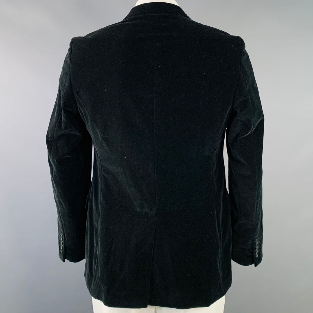 PS by PAUL SMITH Size 42 Black Velvet Cotton Notch Lapel Sport Coat