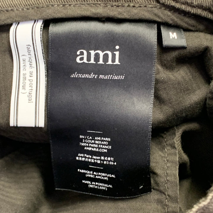 AMI by ALEXANDRE MATTIUSSI Size M Brown Cotton Twill Pleated Tapered Casual Pants