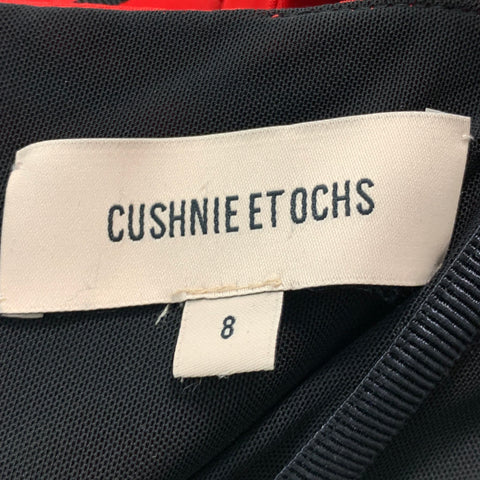 CUSHNIE ET ​​OCHS Taille 8 Haut décontracté en viscose élasthanne rouge à une épaule