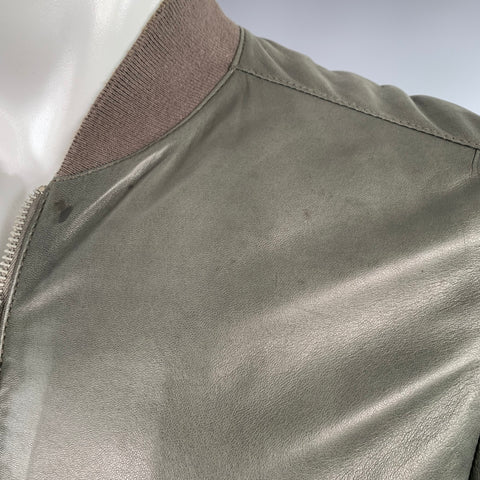 Blouson bomber ALLSAINTS en cuir d'agneau vert olive taille M