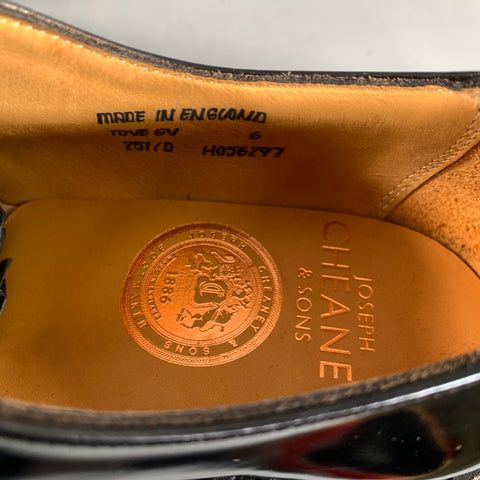 JOSEPH CHEANEY Size 6 Black Leather Derby Lace Up Shoes