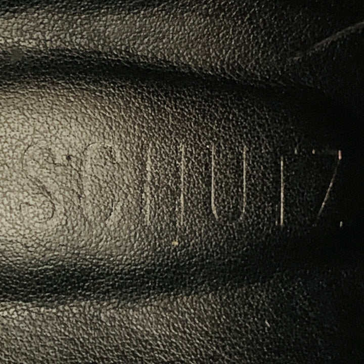 SCHUTZ Size 7 Black Studded Pull On Stiletto Booties