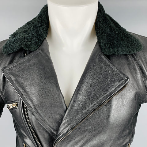 STRAIGHT TO HELL Size 36 Black Leather Motorcycle Jacket