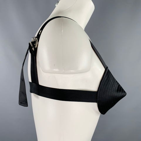 VAQUERA Size S Black Polyester Quilted Cone Bralette Dress Top