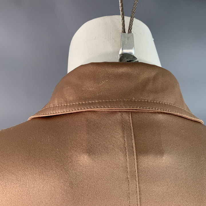 NANUSHKA Size M Copper Triacetate Blend Satin Point Collar Patch Pockets Shirt