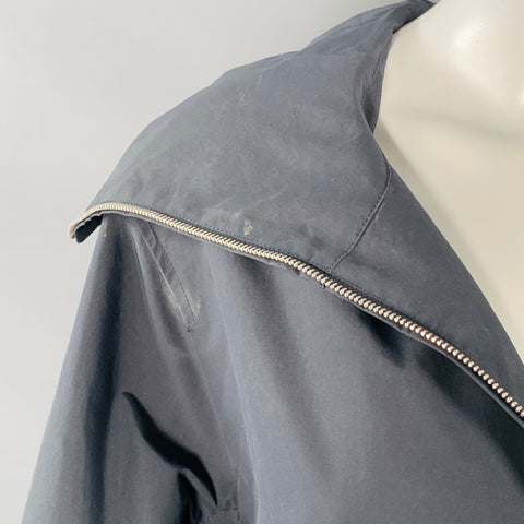 JIL SANDER Size XS Navy Polyester Hooded Zip Up Coat