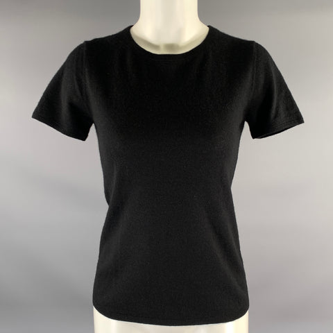 THE CASHMERE PROJECT Size S Black Cashmere T-Shirt