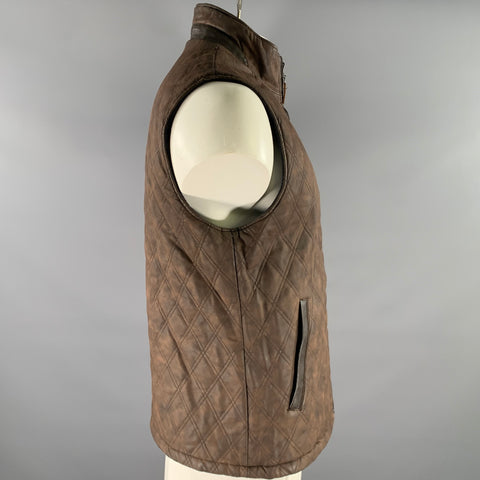 JOHNSTON MURPHY Size L Brown Blue Reversible Vest