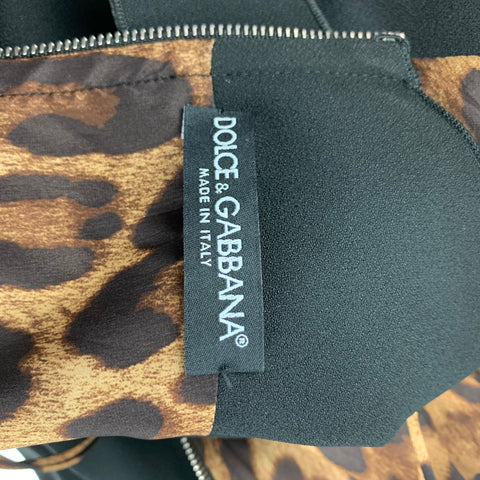DOLCE &amp; GABBANA Taille 6 Robe de cocktail sans manches froncée en mélange d'acétate noir