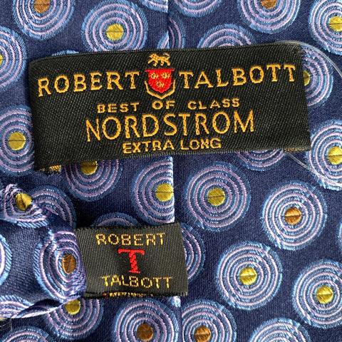 ROBERT TALBOTT Navy Multi Color Geometric Silk Tie