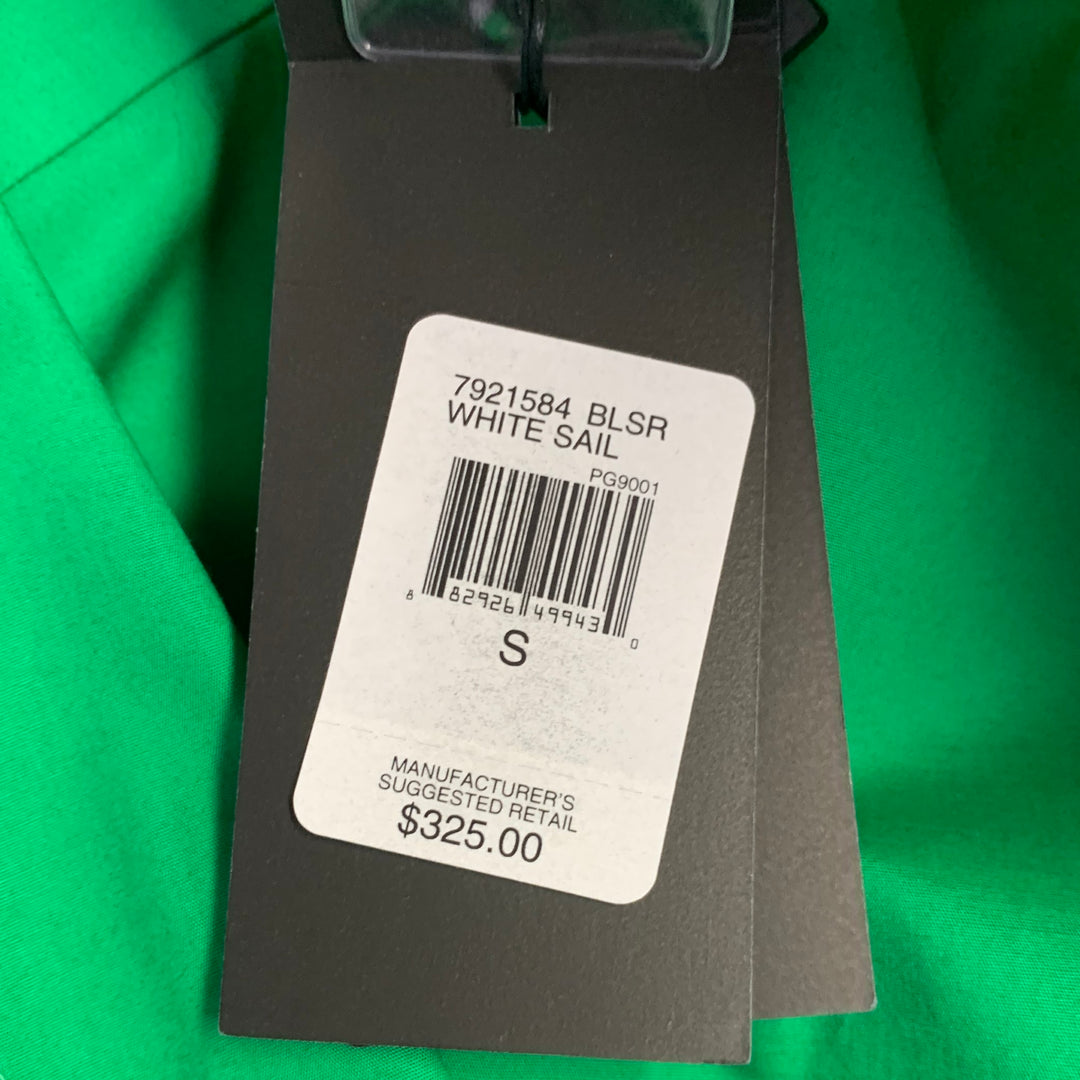 RALPH LAUREN Size S Green Cotton Blend Epaulets Long Sleeve Shirt