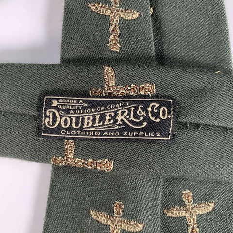 RRL by RALPH LAUREN Green Multi Color Abstract Wool Silk Tie